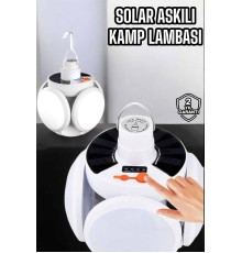 Katlanabilir Taşınabilir Kamp Lambası Işıldak Beyaz Işık Güneş Enerjili Solar Aydınlatma