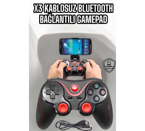 Game Stick Android Uyumlu Gamepad X3 Standlı Oyun Kolu Bluetooth Bağlantılı