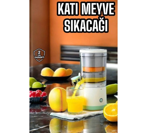 Meyve Sıkacağı USB Şarjlı Taşınabilir Çift Bıçaklı Güvenlik Kilidi