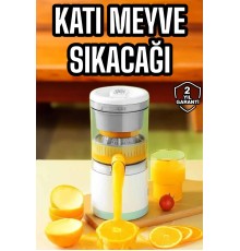 Katı Meyve Sıkacağı Taşınabilir USB Şarjlı Pratik Paslanmaz Çelik Bıçaklı