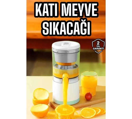 Katı Meyve Sıkacağı Taşınabilir USB Şarjlı Pratik Paslanmaz Çelik Bıçaklı