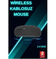 Siyah Wireless Kablosuz Sessiz Mouse Bluetooth Bağlantılı