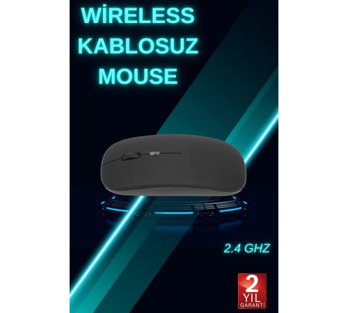 Siyah Wireless Kablosuz Sessiz Mouse Bluetooth Bağlantılı