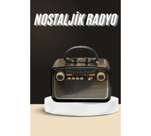 Nostaljik Radyo Bluetooth Bağlantılı Müzik Kutusu Ahşap
