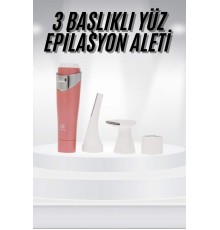 3 Başlıklı Yüz Kaş Epilasyon Aleti Değiştirilebilir Başlık Hassas Ciltlere Uygun