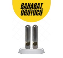 Baharat Öğütücü Paslanmaz Ayarlanabilir Otomatik Pilli Işıklı Tuz & Karabiber