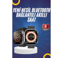 Yeni Model Akıllı Saat Ultra Smart Watch Gümüş Kasa 45mm Titreşim