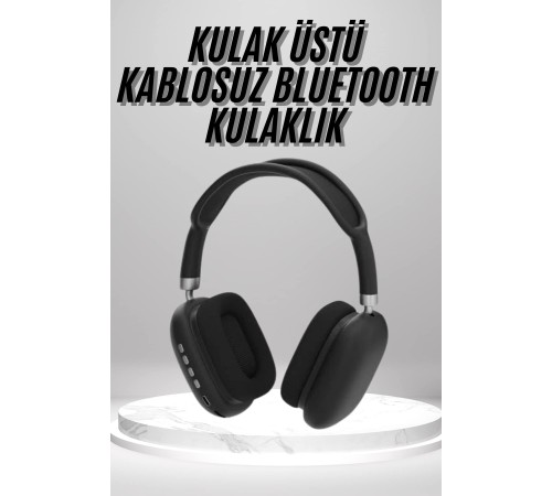 Kulak Üstü Kablosuz Bluetooth Kulaklık Yumuşak Süngerli SD Kart Girişli
