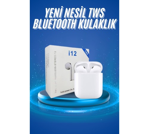 Kablosuz Bluetooth Kulaklık Yeni Nesil Android ve İOS Uyumlu Kulaklık Beyaz