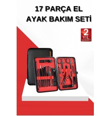 17 Parça Manikür Seti El ve Ayak Bakımı Törpü Cımbız Tırnak Temizleme