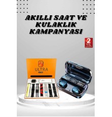 Yeni Model Akıllı Saat ve Kulaklık Kampanyası Nabızz Ölçer Bluetooth Bağlantılı Uzun Pil Ömrü