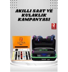 Yeni Nesil Akıllı Saat ve Bluetooth Kulaklık Kampanyası Android Ve İOS Uyumlu Uyku ve Sağlık Takibi