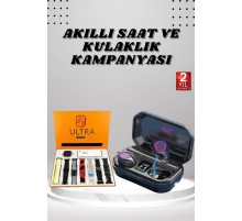 Yeni Nesil Akıllı Saat ve Bluetooth Kulaklık Kampanyası Dijital Göstergeli Powerbankli