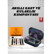 Yeni Nesil Akıllı Saat ve Bluetooth Kulaklık Kampanyası Dijital Göstergeli Powerbankli