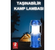 Büyük Boy Güneş Enerjili Kamp Feneri Işıldak Lamba USB Şarjlı