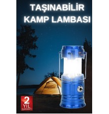 Büyük Boy Güneş Enerjili Kamp Feneri Işıldak Lamba USB Şarjlı