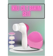 İkili Cilt Bakım Seti 5 Başlıklı Yüz Temizleme ve Masaj Aleti Canlandırıcı ve Onarıcı