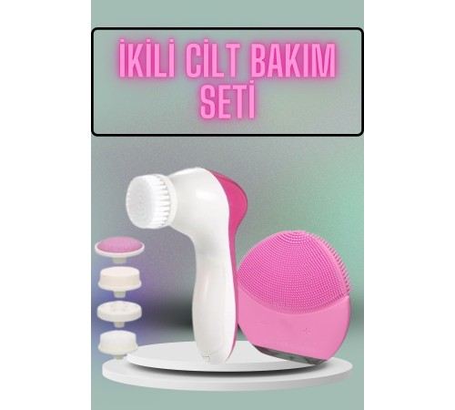 İkili Cilt Bakım Seti 5 Başlıklı Yüz Temizleme ve Masaj Aleti Canlandırıcı ve Onarıcı