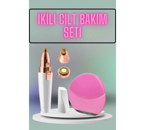 Kulak Burun ve Yüz Epilasyon Aleti ve Yüz Masaj Aleti İkili Cilt Bakım Seti