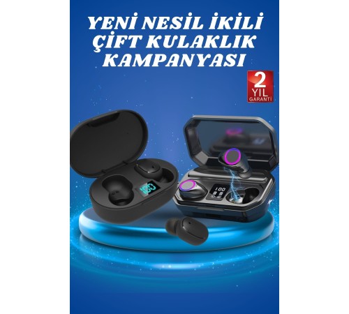 Çift Kulaklık Kampanyası Dokunmatik Kontrol Kulak İçi Yüksek Ses Kaliteli Mikrofonlu