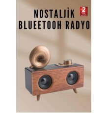 Nostaljik Radyo Bluetooth Bağlantılı Şarjlı Yüksek Ses Kaliteli