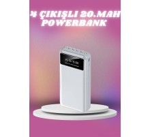 4 Çıkışlı 20.000 MAH Powerbank Taşınabilir Çoklu Giriş