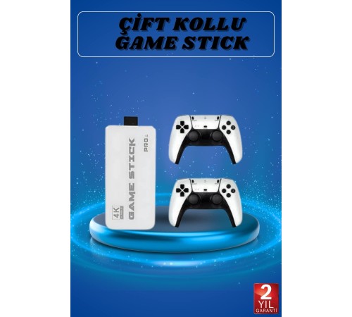 Game Stick 4K Retro Çift Kollu Atari Oyunlari +20000 Oyunlu Konsol Nostalji