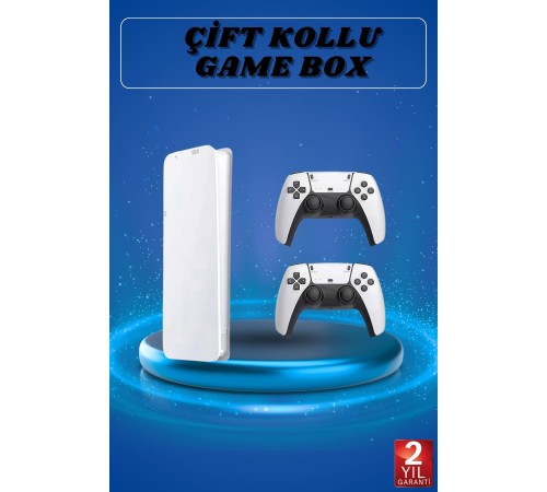 3D Çift Oyun Kollu 4K HD Ekran Nostaljik 20.000 Oyunlu Beyaz Game Box