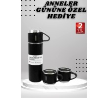 3 Bardaklı Termos Seti Anneler Gününe Özel Hediye Taşınabilir Sızdırmaz Isı Koruyucu
