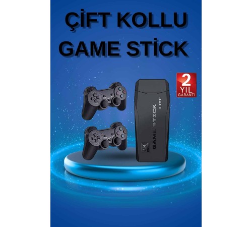 Retro Oyunlar 4k Game Stick 2.4g Kablosuz Çift Kol 3500 Oyun Atari