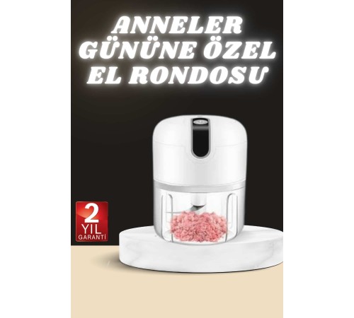 Anneler Gününe Özel Hediye El Rondosu Doğrayıcı Şarjlı Taşınabilir
