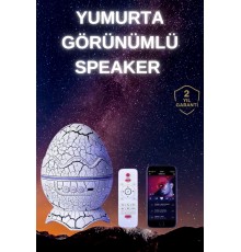 Yumurta Şeklinde Su Dalgalı Bluetooth Speaker Lamba Renkli Şarjlı