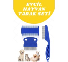 Evcil Hayvan Tarak Seti 4'lü Bit Tarağı Ked Köpek Tüyüne Uygun