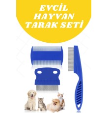 Evcil Hayvan Tarak Seti 4'lü Bit Tarağı Ked Köpek Tüyüne Uygun