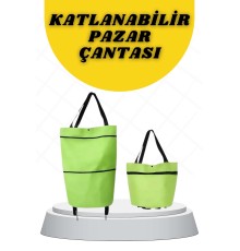 Katlanabilir Tekerlekli Alışveriş Çantası Pratik ve Detaylı Pazar Arabası