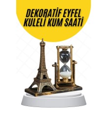 Dekoratif Eyfel Kulesi ve Kum Saati Vintage Tarzı Masa Süsü Biblo