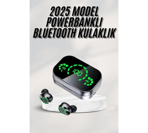 Yeni Nesil Bluetooth Kulaklık Çağrı Cevaplayabilen Dijital Göstergeli Powerbankli