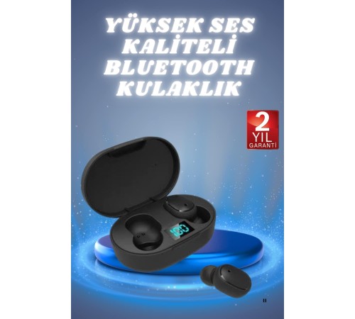 Kulaklık Dijital Göstergeli Bluetooth Bağlantılı Kablosuz Kulak İçi Mikrofonlu Dokunmatik Kontrol