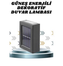 Solar Lamba Dekoratif Aplik Su Geçirmez Led Işıklı Duvar Lambası