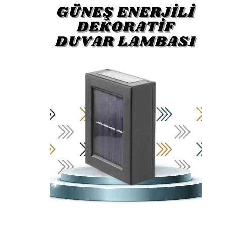 Solar Lamba Dekoratif Aplik Su Geçirmez Led Işıklı Duvar Lambası