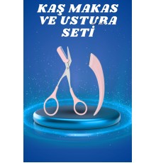 Profesyonel Taraklı Kaş Usturası ve Kaş Makası Bıyık Alma Kaş Usturası