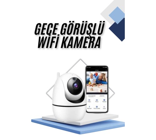 Kablosuz Wifi Destekli Akıllı Güvenlik Kamerası Hareket Sensörlü