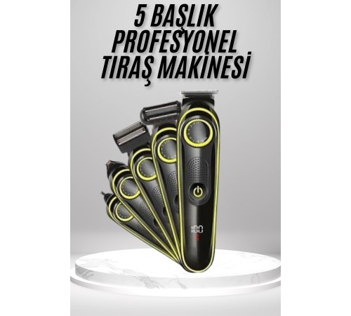 Saç Sakal Vücut Tıraş Makinesi 5in1 Kablosuz Burun Kulak Tıraş Makinesi