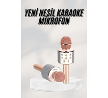 Bluetooth Hoparlör USB AUX SD Kart Kaoroke Mikrofon Uzun Pil Ömrü