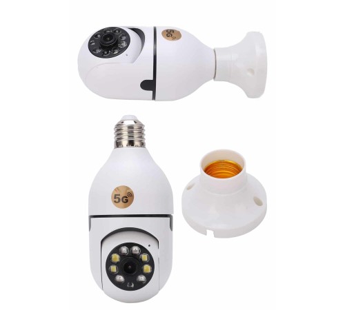 Gece Görüşlü Akıllı Dönebilen Ev Kamerası Ampül Kamera