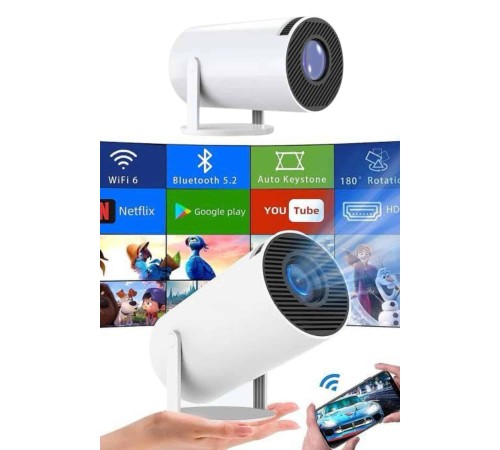 Sinema Projektörü Android HDMI USB WİFİ Ses Çıkışlı Ayaklı Projeksiyon Taşınabilir