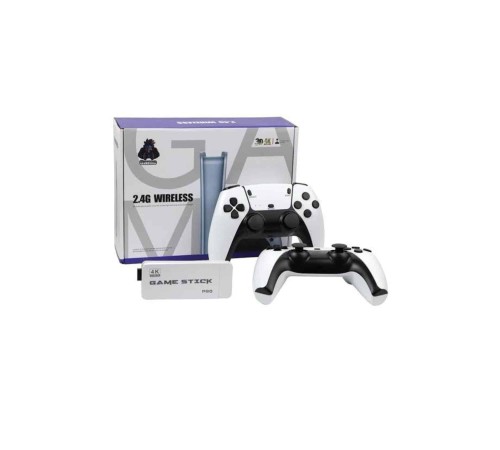 4K HD Görüntü Kaliteli Retro Game Stick 20000 Oyunlu Çift Kollu Beyaz Game Stick