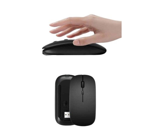 Kablosuz Mouse Fare Şarjlı Bluetooth Wireless Çift Modlu Sessiz