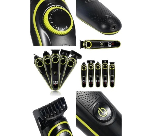 5 Başlıklı Şarjlı Tıraş Makinesi Kablosuz Saç Sakal Burun Tıraşına Uygun