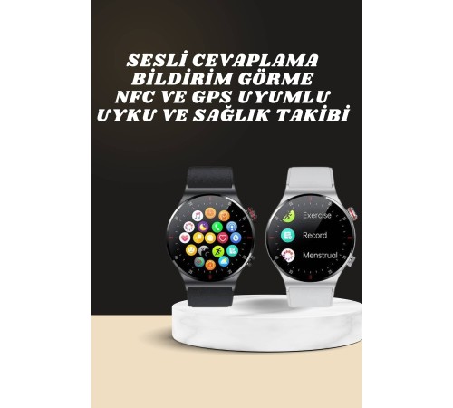 Akıllı Saat Amoled Ekran Bluetooth Bağlantılı Sesli Görüşme Nabız Ölçer